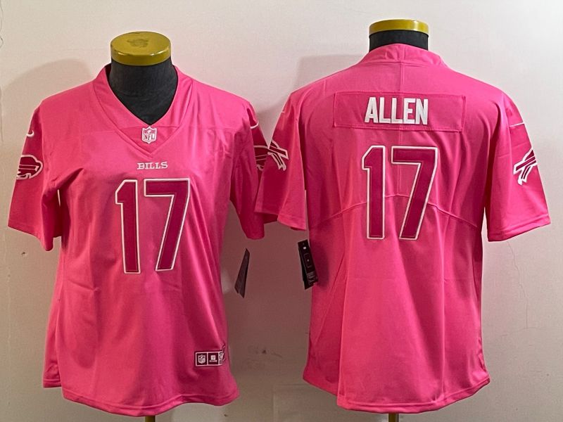 Women Buffalo Bills #17 Allen Pink 2024 Nike Limited NFL Jersey style 2